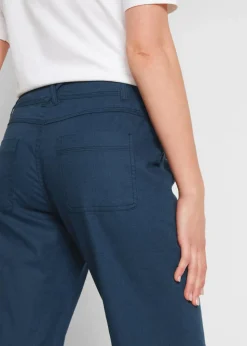 bonprix Hosen|Bekleidung·Kleider^3/4 Hose aus Baumwoll-Leinen-Mix dunkelblau