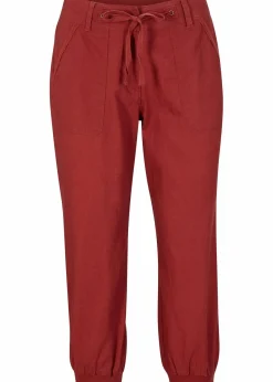 bonprix Bekleidung·Kleider|Hosen^3/4 Hose aus Baumwoll-Leinen-Mix mahagonirot