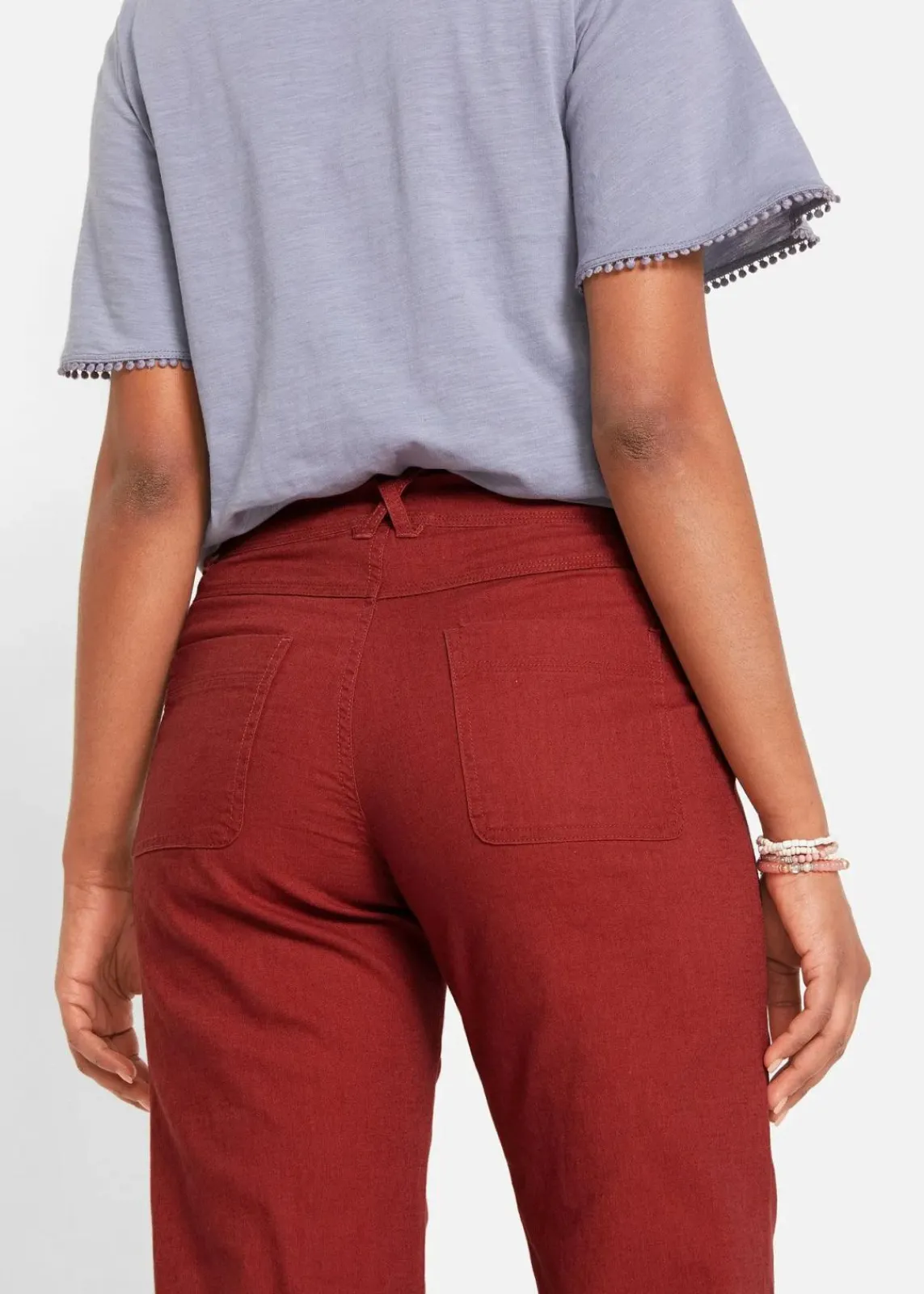 bonprix Bekleidung·Kleider|Hosen^3/4 Hose aus Baumwoll-Leinen-Mix mahagonirot