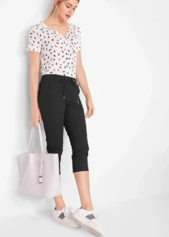 bonprix Bekleidung·Kleider|Hosen^3/4- Hose mit Bindeband schwarz