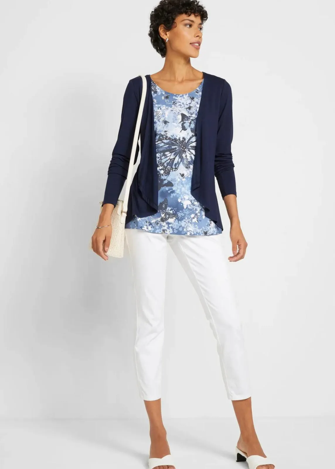 bonprix Shirts & Tops|Nachhaltigere Materialien^2 in 1 Shirt bedruckt dunkelblau bedruckt