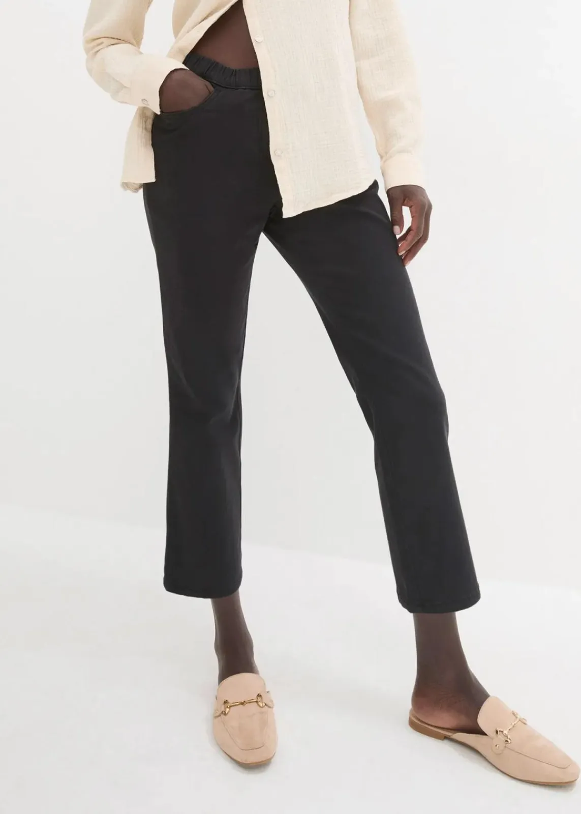 bonprix Hosen|Bekleidung·Kleider^7/8 Schlupfhose mit Stretch schwarz