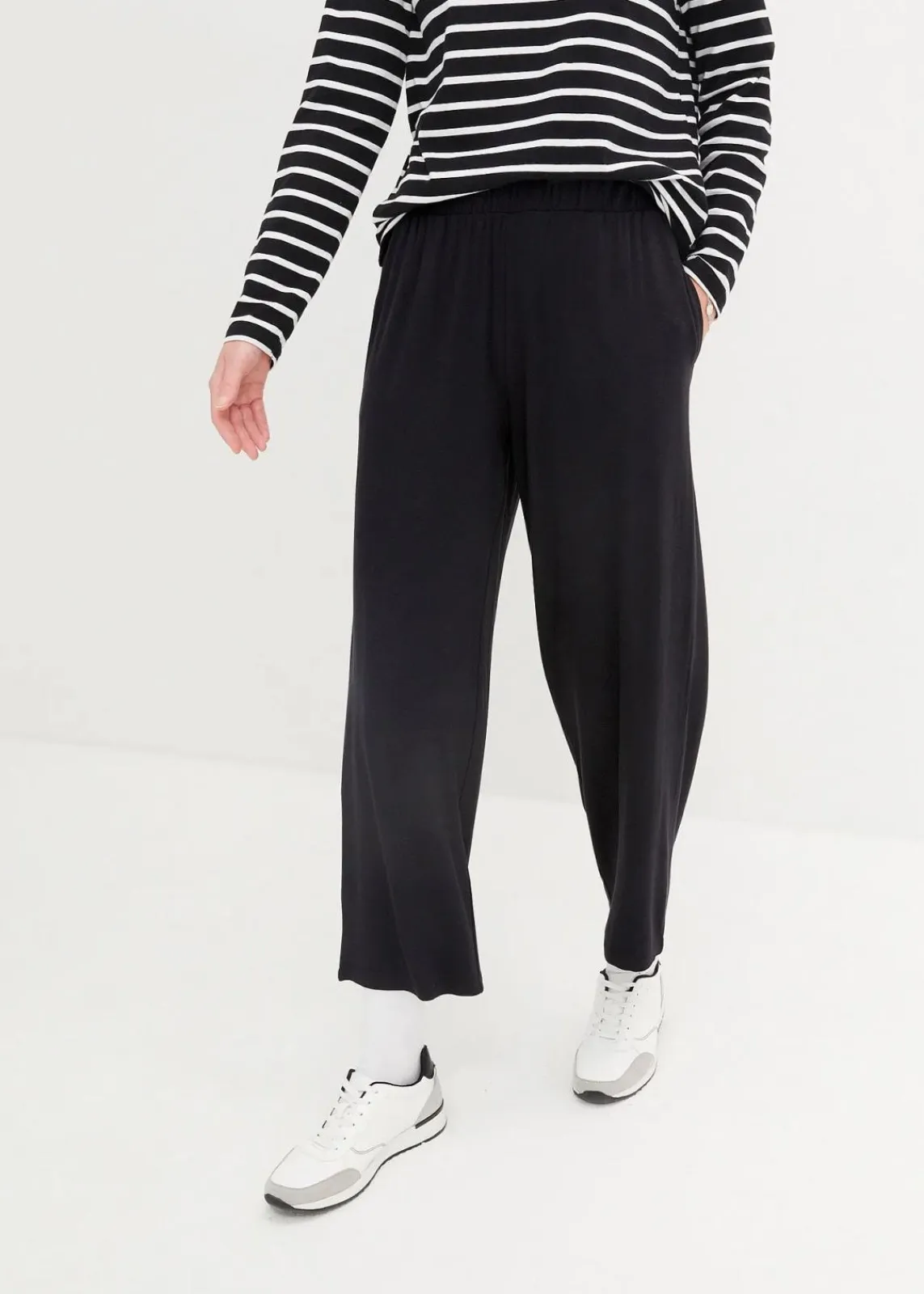 bonprix Bekleidung·Blusen & Tuniken|Bekleidung·Kleider^7/8- Shirthose, High-Waist, 2er-Pack schwarz/schwarz