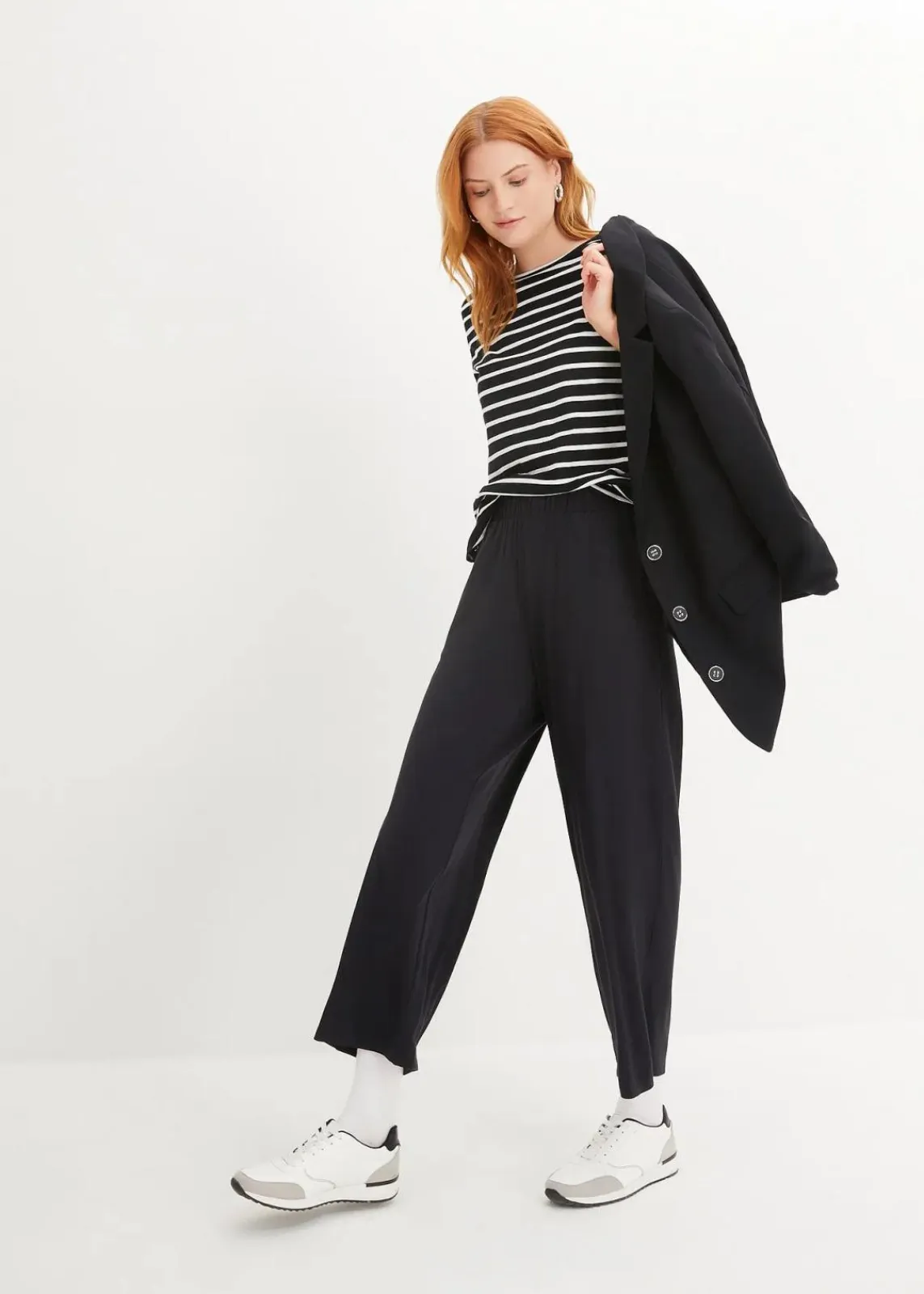 bonprix Bekleidung·Blusen & Tuniken|Bekleidung·Kleider^7/8- Shirthose, High-Waist, 2er-Pack schwarz/schwarz