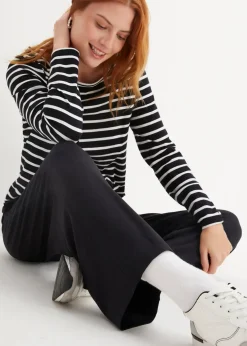 bonprix Bekleidung·Blusen & Tuniken|Bekleidung·Kleider^7/8- Shirthose, High-Waist, 2er-Pack schwarz/schwarz