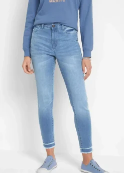 bonprix Bekleidung·Shirts & Tops|Jeans^7/8 Ultra-Soft-Jeans hellblau denim used