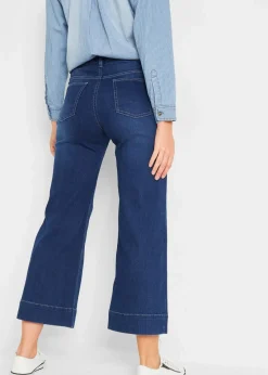 bonprix Bekleidung·Shirts & Tops|Jeans^7/8 Ultra-Soft-Jeans, Culotte blau used