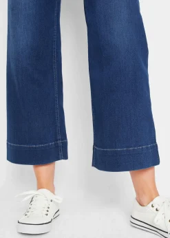 bonprix Bekleidung·Shirts & Tops|Jeans^7/8 Ultra-Soft-Jeans, Culotte blau used