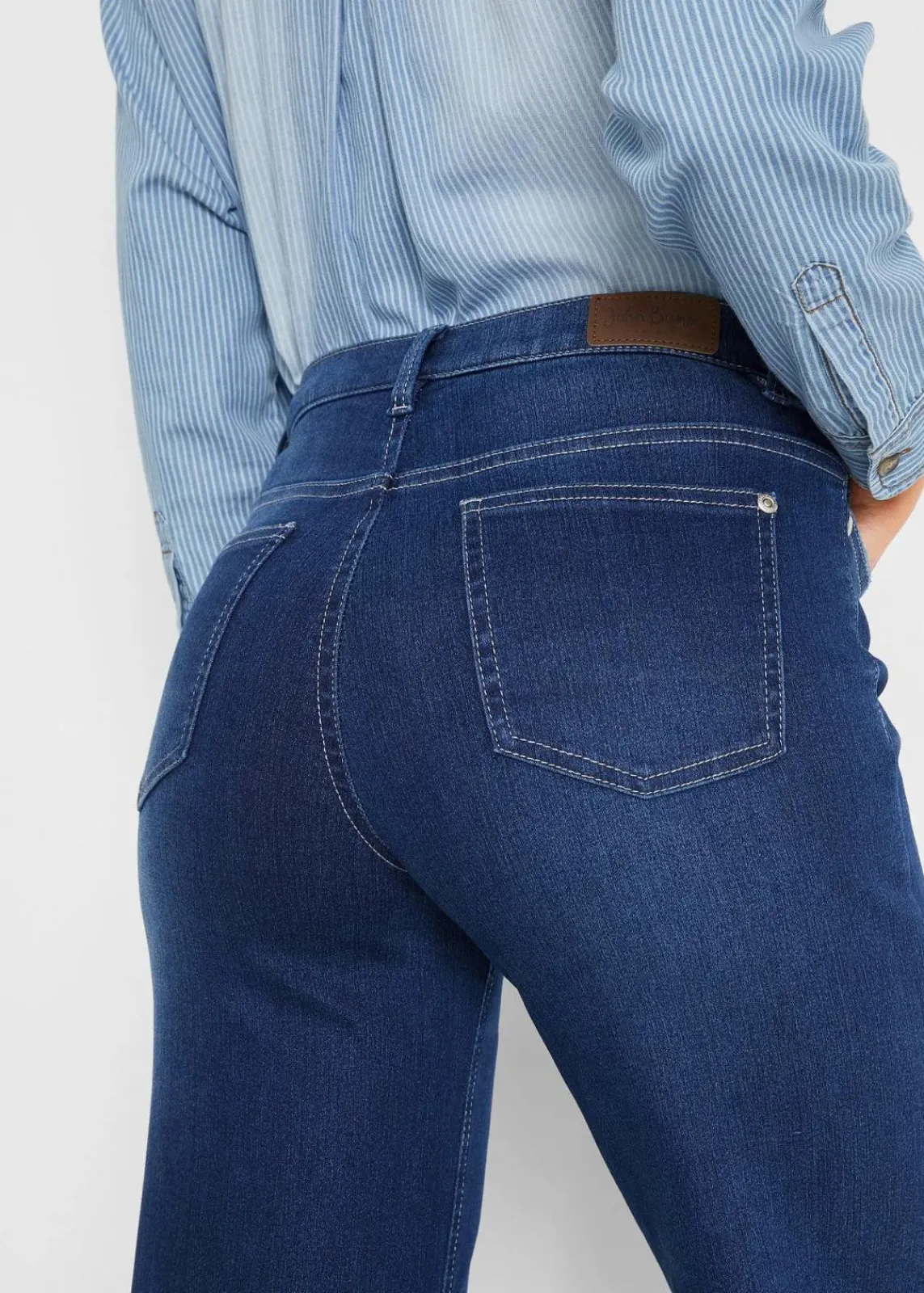 bonprix Bekleidung·Shirts & Tops|Jeans^7/8 Ultra-Soft-Jeans, Culotte blau used