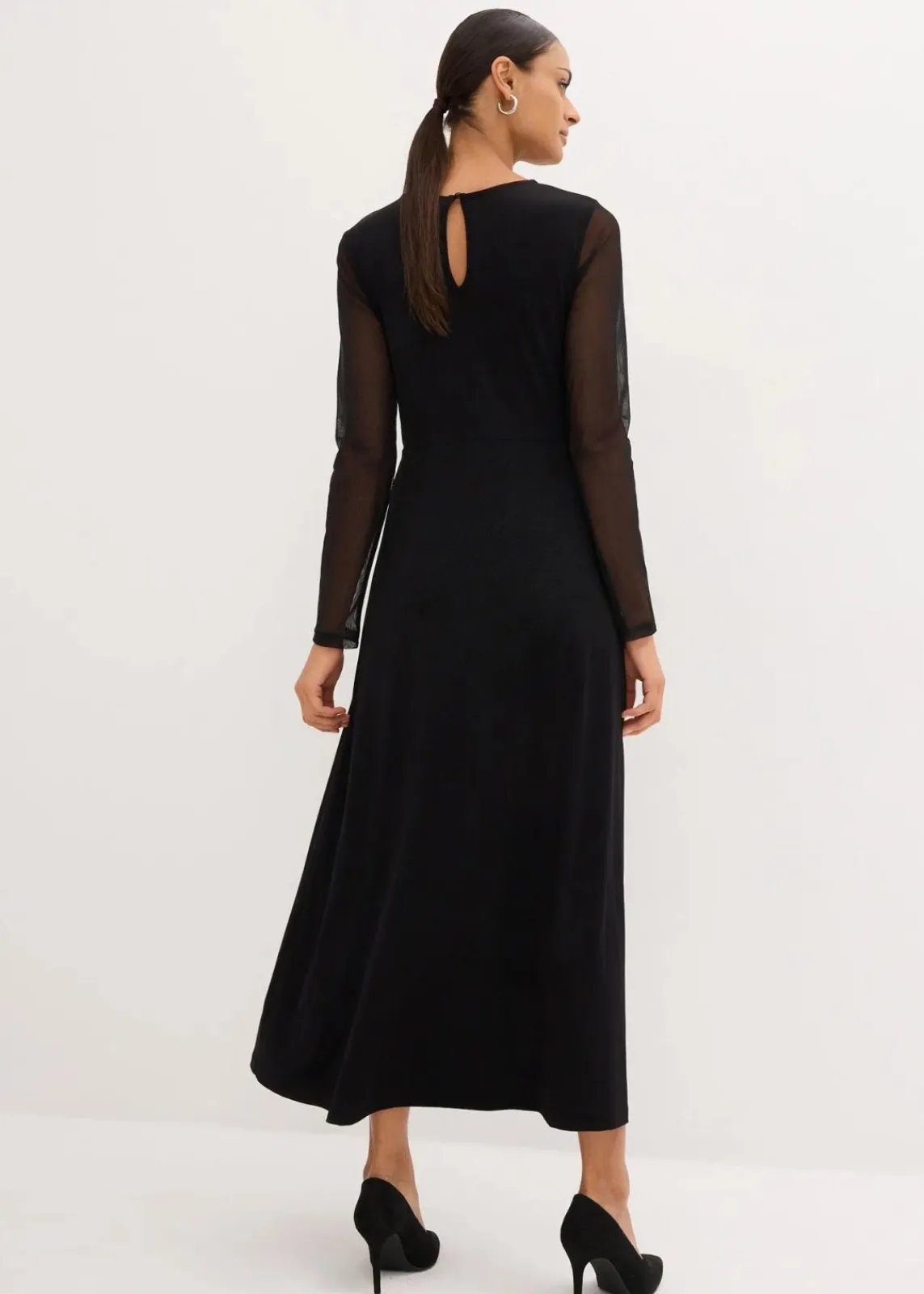 bonprix Bekleidung·Pullover & Strickjacken|Kleider^Abendkleid mit Spitze schwarz