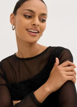 bonprix Kurzgrößen|Festliche Mode^Abendkleid mit Spitze schwarz