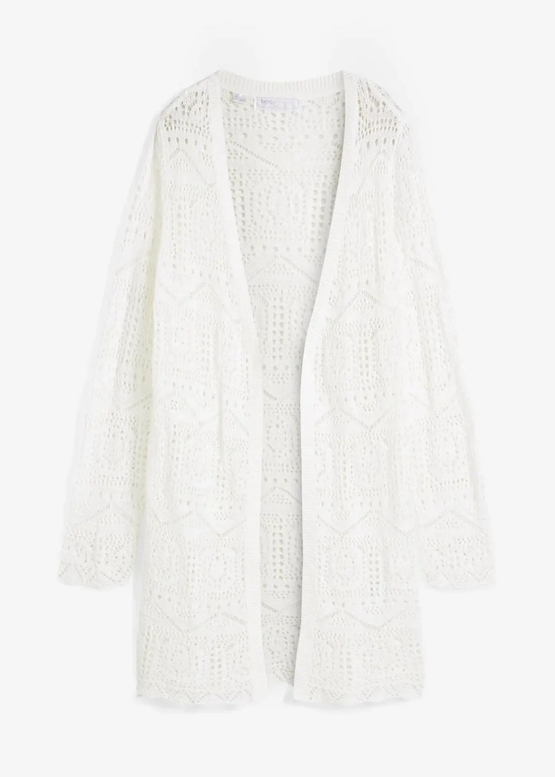 bonprix Bekleidung·Umstandsmode|Strickmode^Ajour Longstrickjacke wollweiß