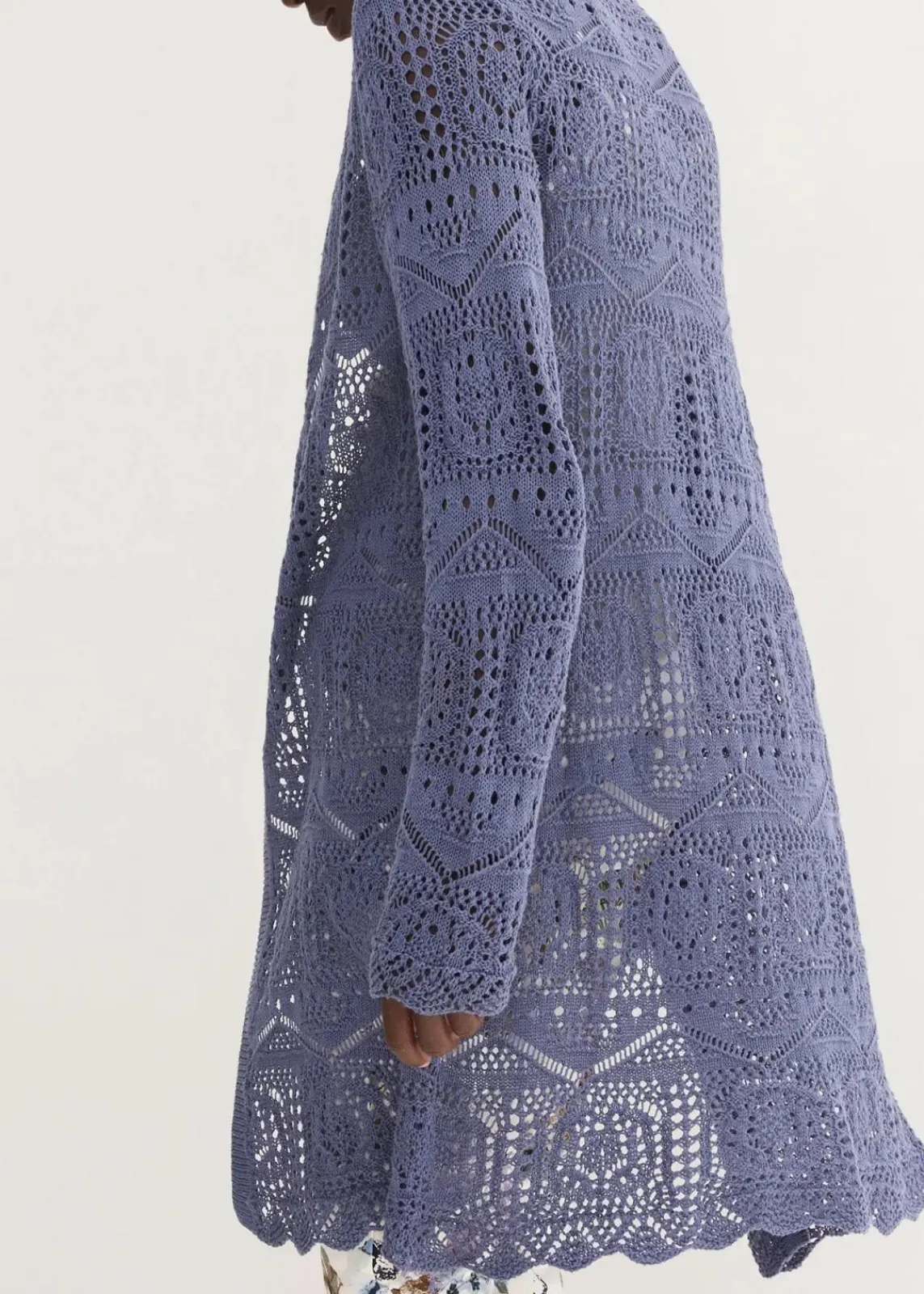 bonprix Pullover & Strickjacken|Bekleidung·Jeans^Ajour Longstrickjacke indigo