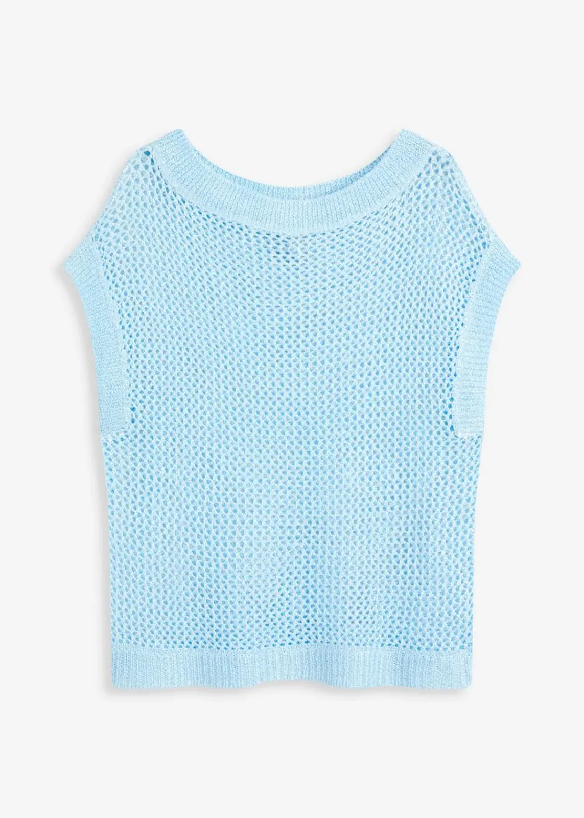 bonprix Bekleidung·Umstandsmode|Bekleidung·Jeans^Ajour Pullover aus glänzendem Bändchengarn puderblau