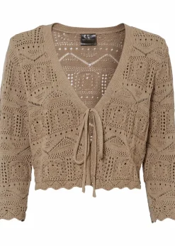 bonprix Bekleidung·Umstandsmode|Strickmode^Ajour-Bolero taupe