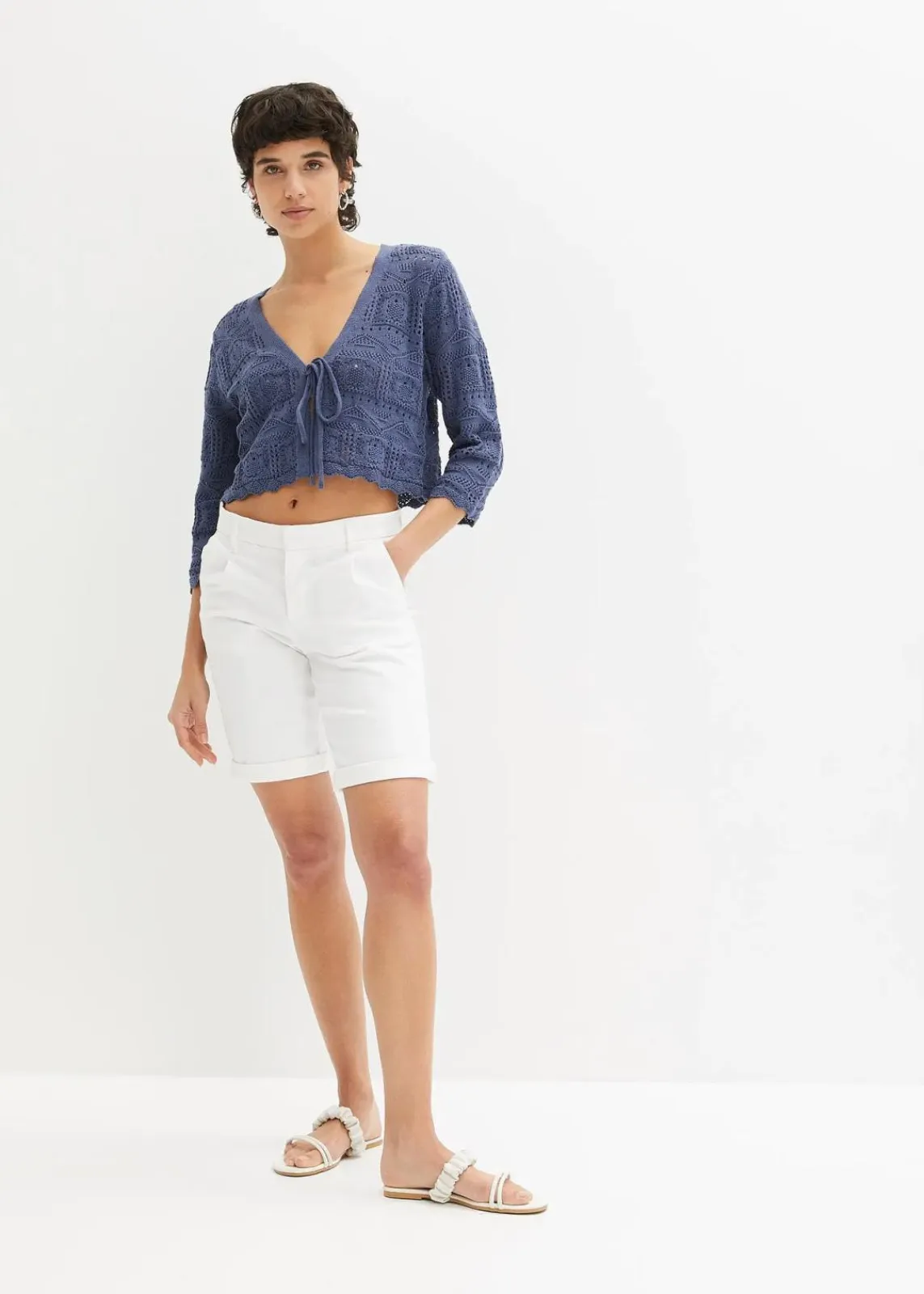 bonprix Bekleidung·Umstandsmode|Strickmode^Ajour-Bolero indigo
