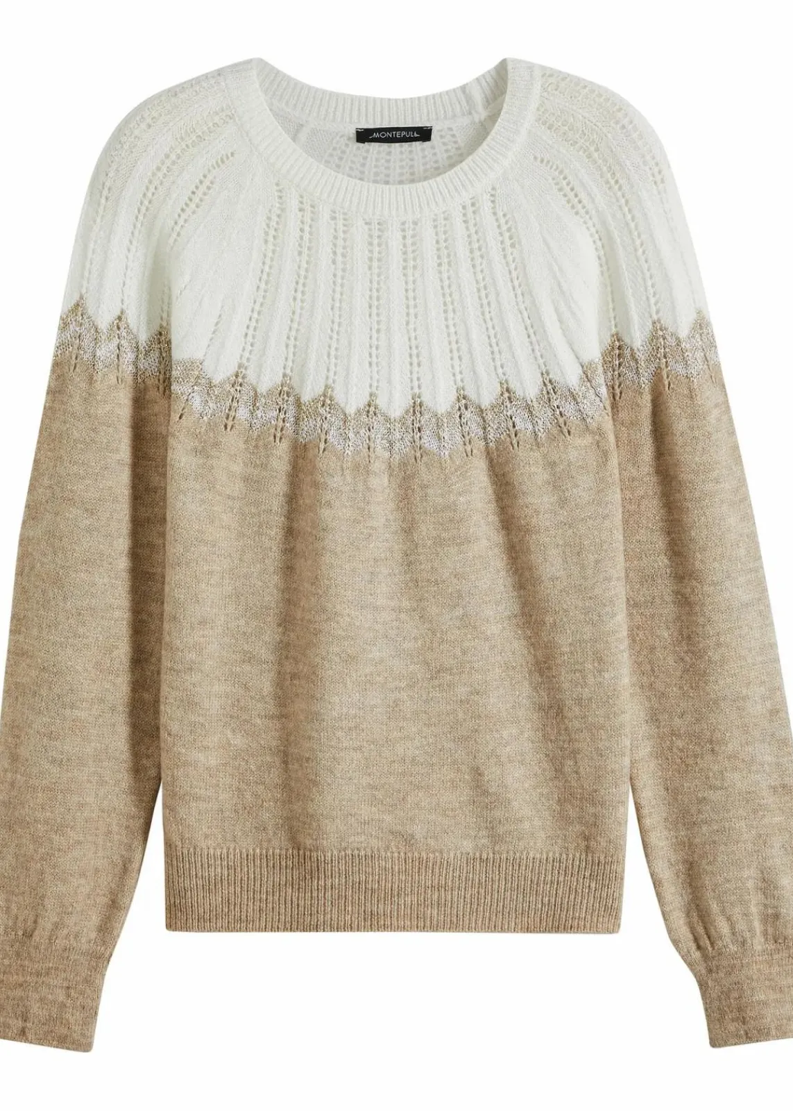 bonprix Pullover & Strickjacken|Strickmode^Ajour-Pullover beige