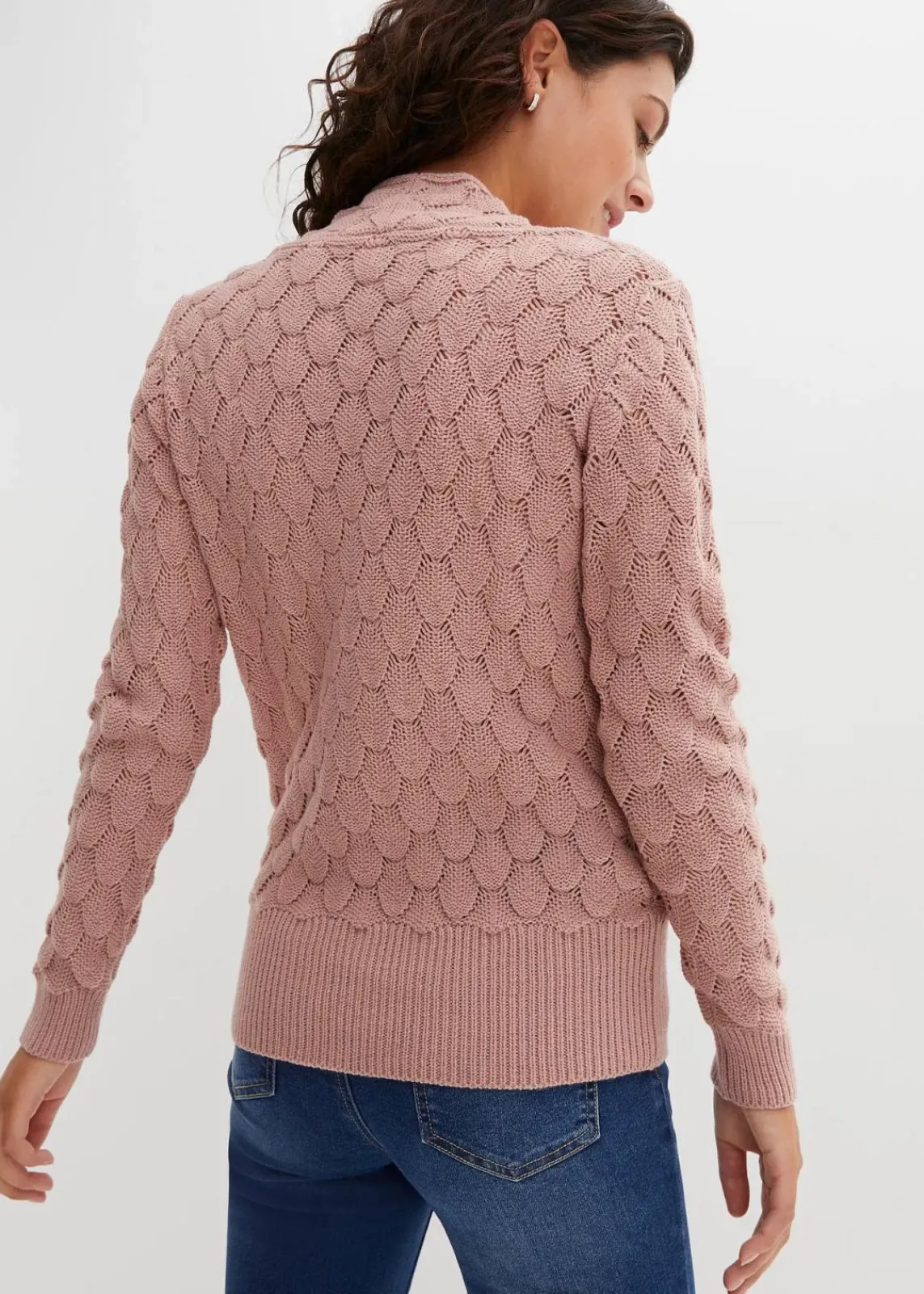 bonprix Bekleidung·Umstandsmode|Strickmode^Ajour-Pullover in Wickeloptik rosenholz