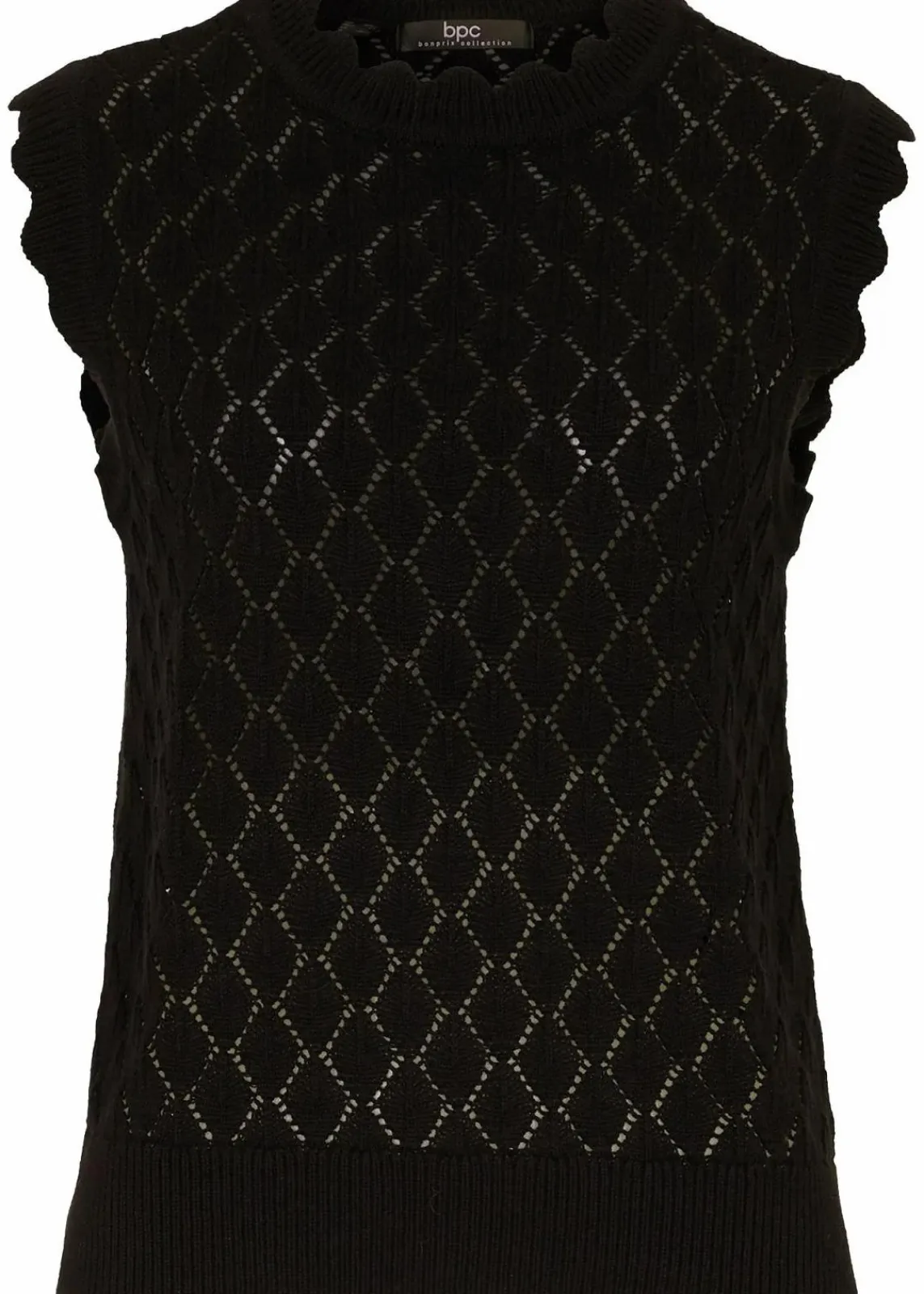 bonprix Bekleidung·Umstandsmode|Bekleidung·Jeans^Ajour-Pullunder aus Baumwoll-Mix schwarz