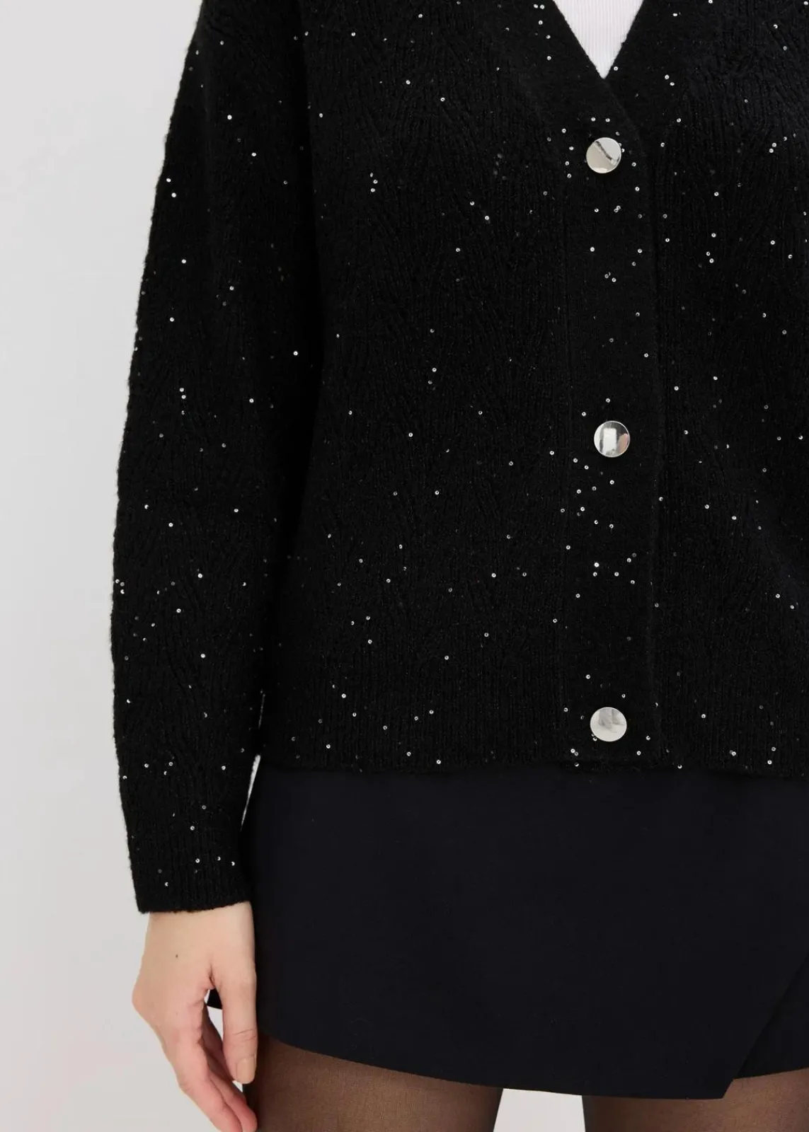 bonprix Pullover & Strickjacken|Strickmode^Ajour-Strickjacke schwarz