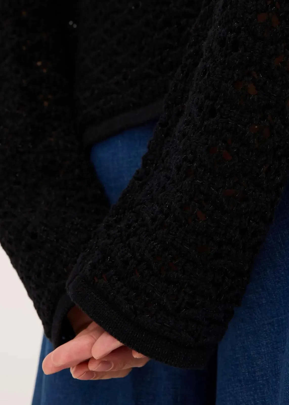 bonprix Bekleidung·Umstandsmode|Pullover & Strickjacken^Ajour-Strickjacke schwarz
