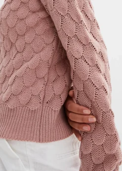 bonprix Bekleidung·Umstandsmode|Strickmode^Ajour-Strickjacke rosenholz