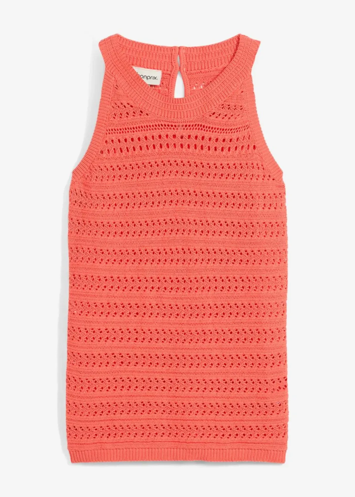 bonprix Bekleidung·Umstandsmode|Premium^Ajour-Stricktop mit Leinenanteil helllachs