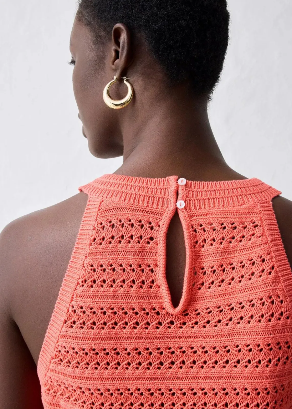 bonprix Bekleidung·Umstandsmode|Premium^Ajour-Stricktop mit Leinenanteil helllachs