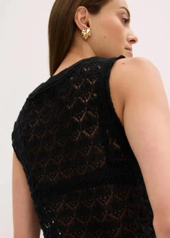 bonprix Strickmode|Shirts & Tops^Ajour-Top schwarz