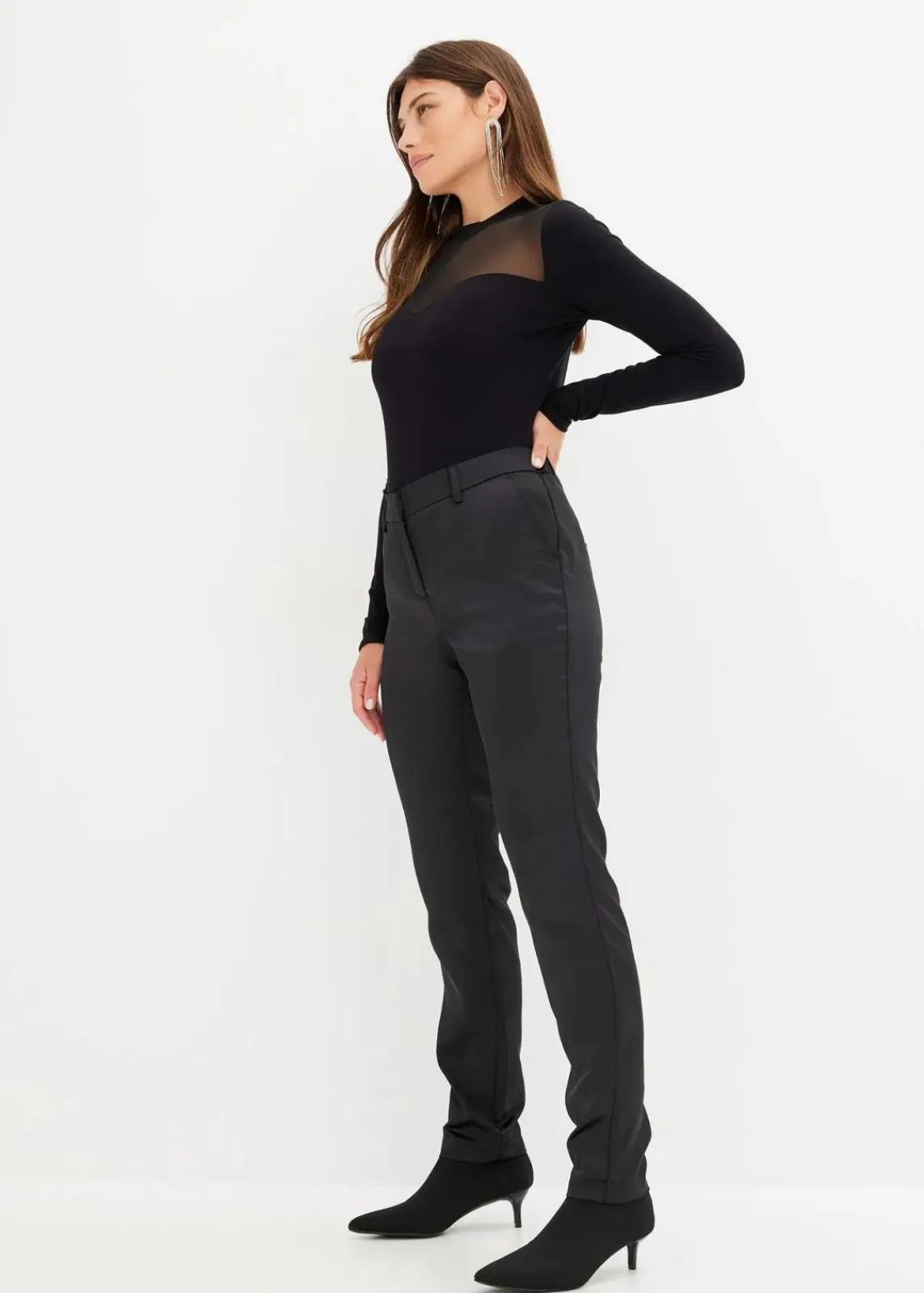 bonprix Hosen|Festliche Mode^Anzughose aus feinem Satin schwarz
