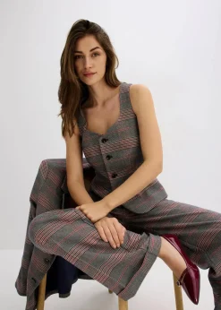 bonprix Bekleidung·Hosen|Jacken & Mäntel^Anzugweste braun/beige kariert