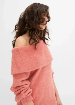 bonprix Bekleidung·Umstandsmode|Strickmode^Asymmetrischer Off-Shoulder Pullover rhabarber