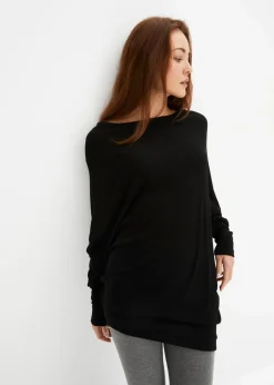 bonprix Bekleidung·Umstandsmode|Bekleidung·Jeans^Asymmetrischer Oversize-Pullover schwarz