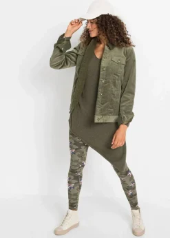 bonprix Bekleidung·Umstandsmode|Bekleidung·Jeans^Asymmetrischer Pullover dunkeloliv