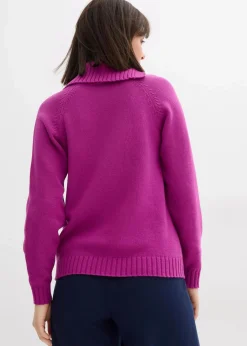 bonprix Bekleidung·Umstandsmode|Bekleidung·Jeans^Asymmetrischer Pullover dunkelfuchsia