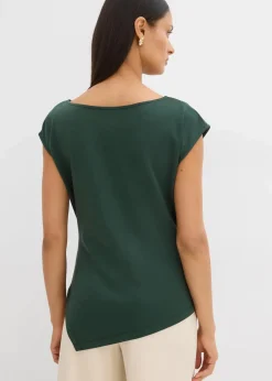 bonprix Shirts & Tops^Asymmetrisches Top aus bequemem Scuba schattengrün