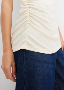 bonprix Shirts & Tops|Nachhaltigere Materialien^Asymmetrisches Top aus leichtem Crêpe natur