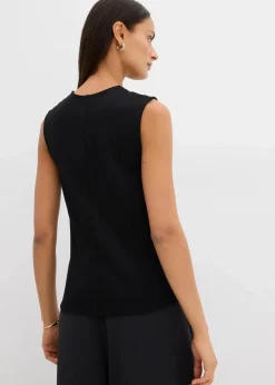 bonprix Shirts & Tops^Asymmetrisches Westen-Top aus Punto di Roma schwarz