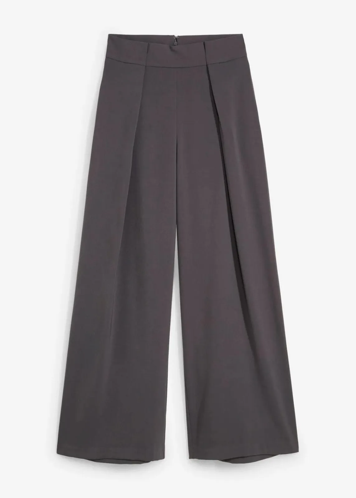 bonprix Bekleidung·Kleider^Ausgestellte Bundfaltenhose schiefergrau