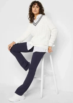 bonprix Hosen|Nachhaltigere Materialien^ausgestellte Leggings dunkelblau