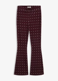 bonprix Bekleidung·Kleider|Hosen^Ausgestellte Leggings aus softem Samt dunkelbeere bedruckt