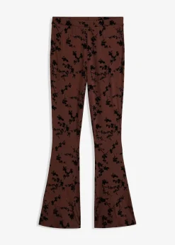 bonprix Bekleidung·Kleider|Hosen^Ausgestellte Leggings aus softer Viskose terrabraun/schwarz bedruckt