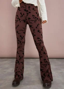 bonprix Bekleidung·Kleider|Hosen^Ausgestellte Leggings aus softer Viskose terrabraun/schwarz bedruckt