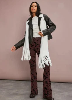 bonprix Bekleidung·Kleider|Hosen^Ausgestellte Leggings aus softer Viskose terrabraun/schwarz bedruckt