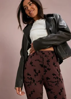 bonprix Bekleidung·Kleider|Hosen^Ausgestellte Leggings aus softer Viskose terrabraun/schwarz bedruckt