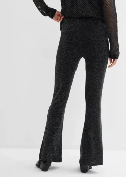 bonprix Bekleidung·Kleider|Hosen^Ausgestellte Leggings mit Glitzer schwarz