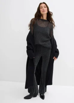 bonprix Bekleidung·Kleider|Hosen^Ausgestellte Leggings mit Glitzer schwarz