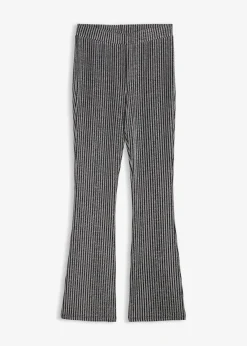 bonprix Bekleidung·Kleider|Hosen^Ausgestellte Leggings mit Glitzergarn schwarz lurex gestreift