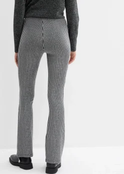 bonprix Bekleidung·Kleider|Hosen^Ausgestellte Leggings mit Glitzergarn schwarz lurex gestreift