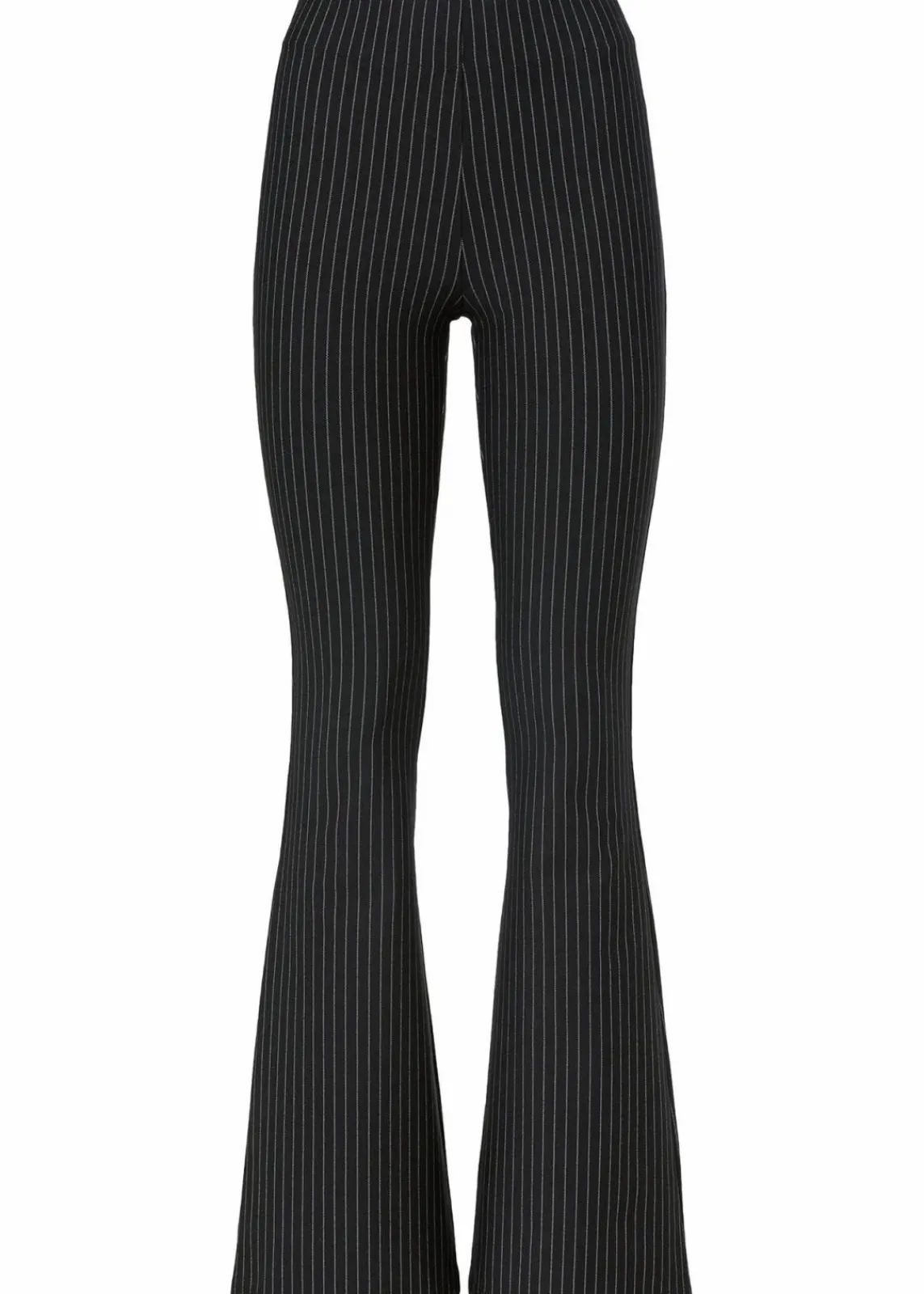 bonprix Bekleidung·Kleider^Ausgestellte Schlupfhose mit Nadelstreifen schwarz/grau längs gestreift